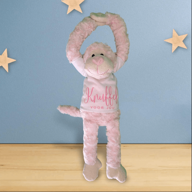 Aapje knuffel voor jou Roze