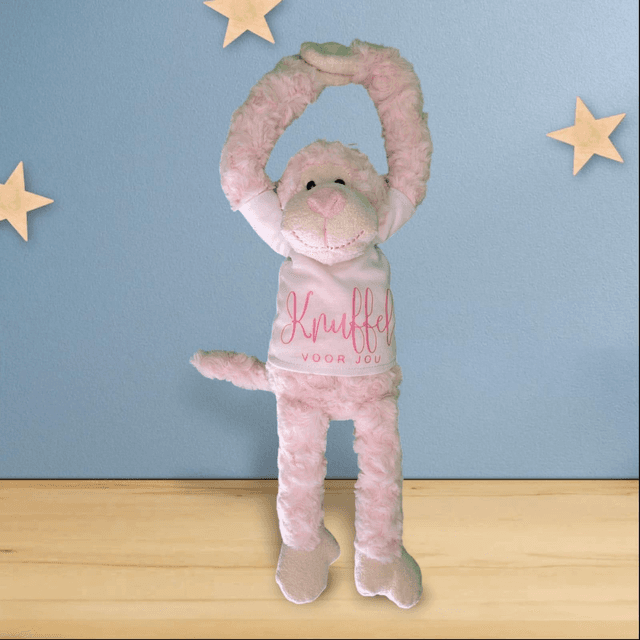 Aapje knuffel voor jou Roze